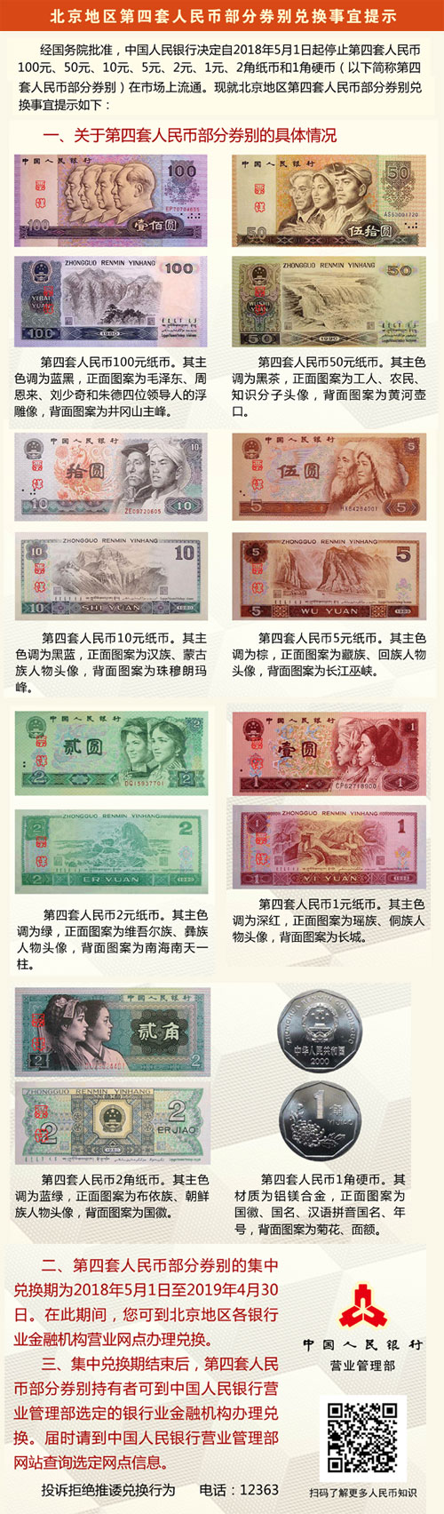 中国建设银行-北京地区第四套人民币部分券别兑换事宜提示